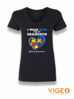 'I Wear Blue For My Grandson' Women's Shirt